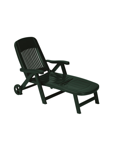 Lettino Prendisole CALIFORNIA Ruote Posteriori Schienale Reclinabile da Esterno