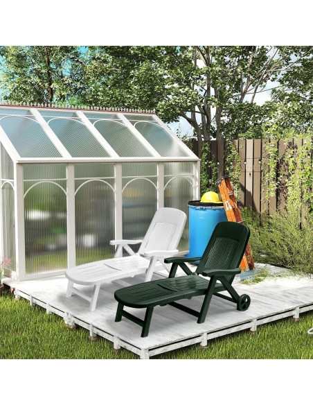 Lettino Prendisole CALIFORNIA Ruote Posteriori Schienale Reclinabile da Esterno
