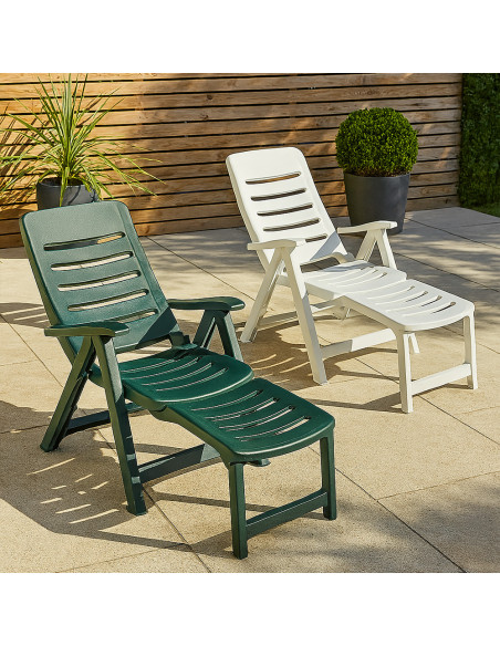 Lettino Prendisole QUINTILLA con Prolunga Resina Schienale Reclinabile Esterno