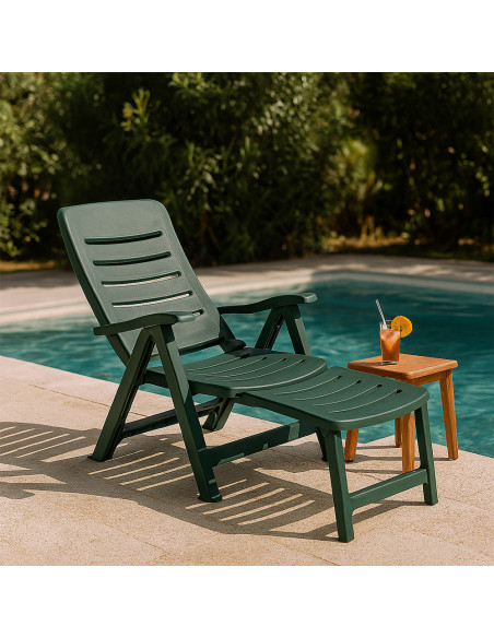 Lettino Prendisole QUINTILLA con Prolunga Resina Schienale Reclinabile Esterno