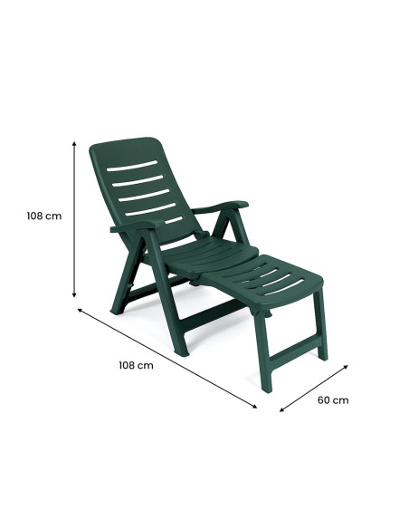 Lettino Prendisole QUINTILLA con Prolunga Resina Schienale Reclinabile Esterno