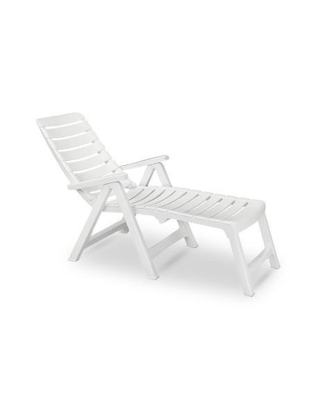 Lettino Prendisole CLEOPATRA con Prolunga Resina Schienale Reclinabile Esterno
