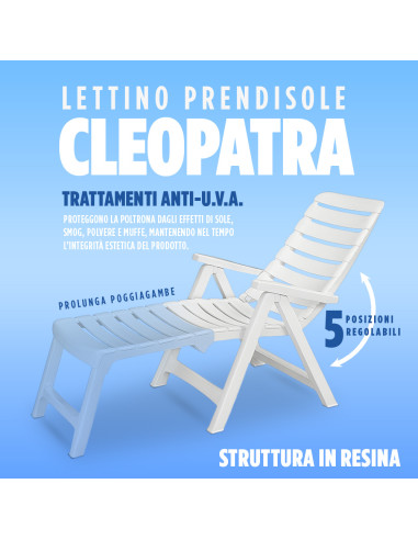 Lettino Prendisole CLEOPATRA con Prolunga...