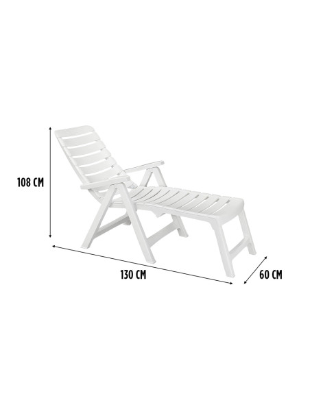 Lettino Prendisole CLEOPATRA con Prolunga Resina Schienale Reclinabile Esterno
