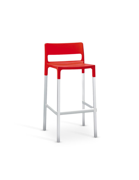 Set 4 Sgabelli DIVO in Tecnopolimero e Alluminio Seduta H75cm Design Moderno