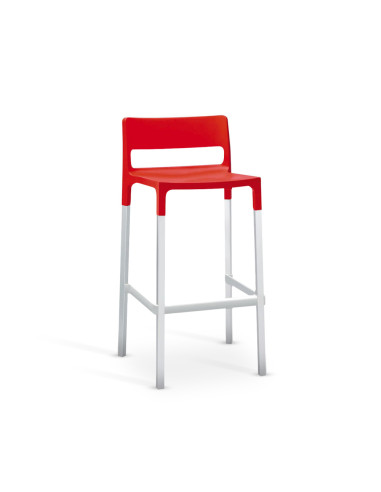 Set 4 Sgabelli DIVO in Tecnopolimero e Alluminio Seduta H65cm Design Moderno