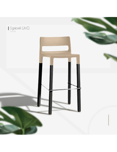 Set 4 Sgabelli NATURAL DIVO Tecnopolimero e...