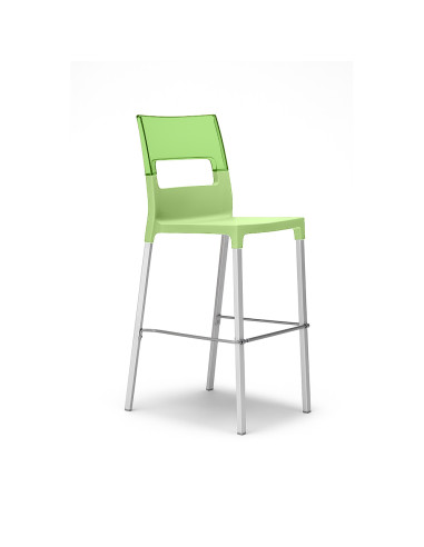 Set 4 Sgabelli DIVA Tecnopolimero Seduta Trasparente H65cm Design Moderno