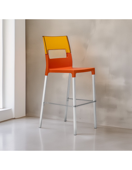 Set 4 Sgabelli DIVA Tecnopolimero Seduta Trasparente H65cm Design Moderno