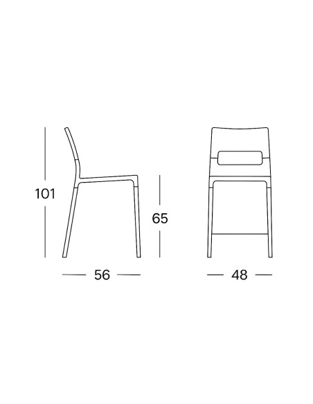 Set 4 Sgabelli DIVA Tecnopolimero Seduta Trasparente H65cm Design Moderno