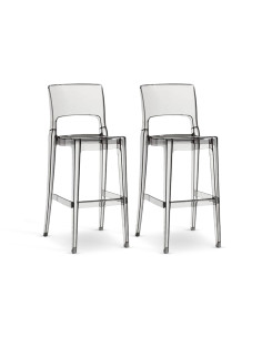 Set 2 Sgabelli Isy Antishock SCAB Design Policarbonato Trasparente Altezza 74cm