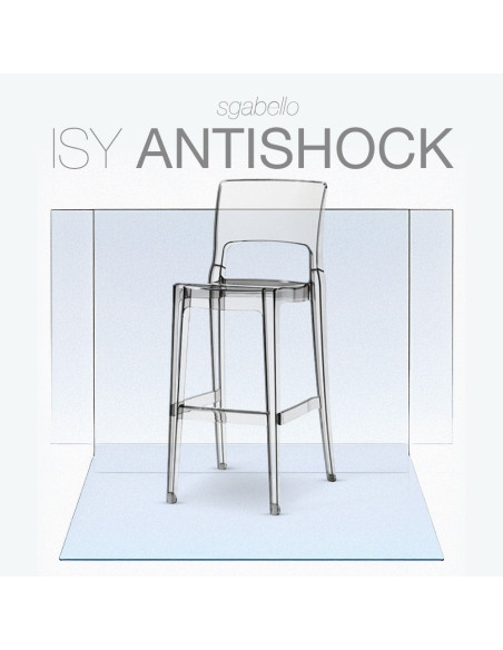 Set 2 Sgabelli Isy Antishock SCAB Design Policarbonato Trasparente Altezza 74cm