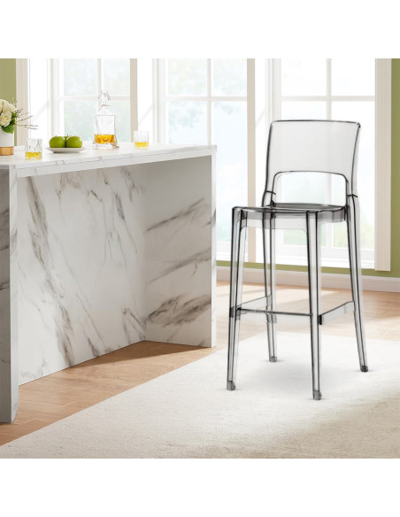 Set 4 Sgabelli Isy Antishock SCAB Design Policarbonato Trasparente Altezza 74cm
