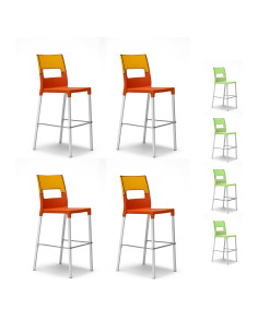 Set 4 Sgabelli DIVA Tecnopolimero Seduta Trasparente...