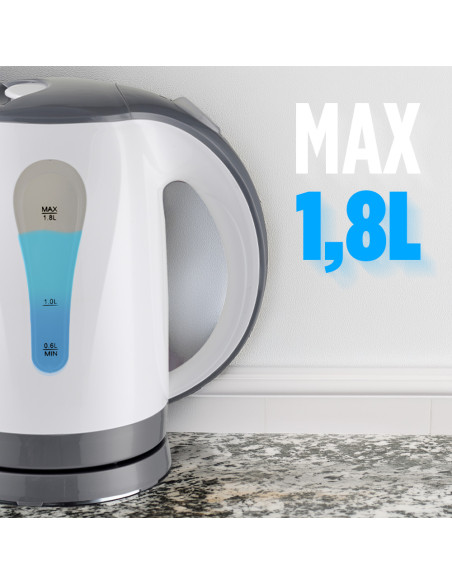 Bollitore Elettrico Cordless 1,8L 2200W Base Girevole e Spegnimento Automatico