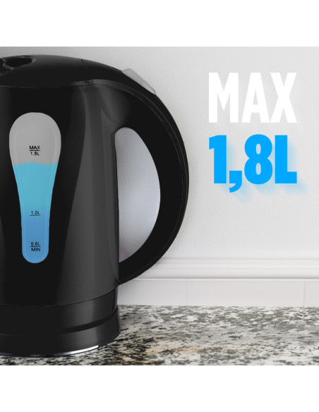 Bollitore Elettrico Cordless 1,8L 2200W Base Girevole e Spegnimento Automatico