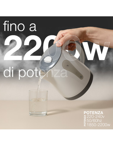 Bollitore Elettrico Cordless 1,8L 2200W Base...