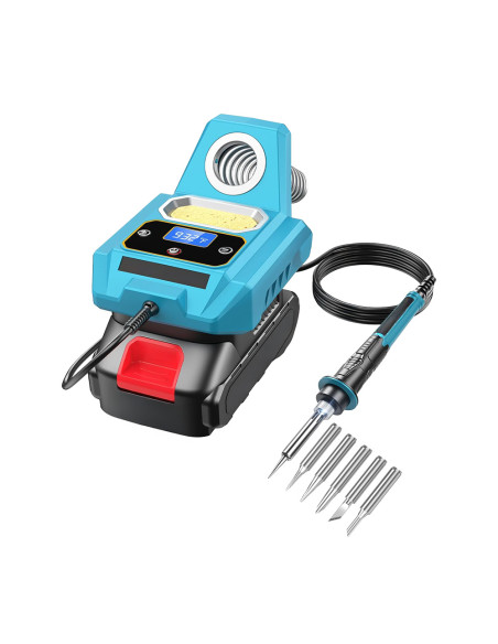 Saldatore Ricaricabile Batteria 20V Cordless Senza Fili Temperatura 500° Display