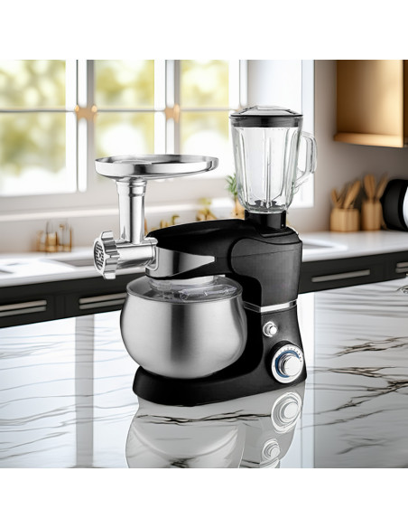 Impastatrice Planetaria Multifunzione 1000W con Tritacarne e Frullatore 6 Litri