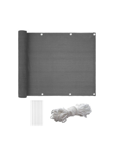 Telo Copertura Protezione Balcone Ringhiere Paravento Frangivista 500xH85cm Grigio