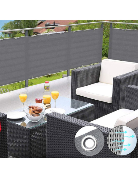 Telo Copertura Protezione Balcone Ringhiere Paravento Frangivista 500xH85cm