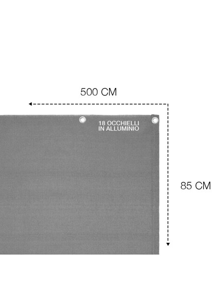 Telo Copertura Protezione Balcone Ringhiere Paravento Frangivista 500xH85cm