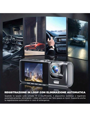 Dash Cam DVR Monitoraggio Auto Tripla...