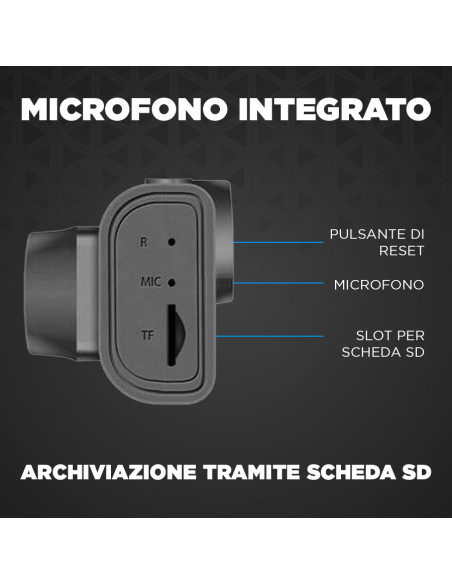 Dash Cam DVR Monitoraggio Auto Tripla Telecamera Monitor 2" Video Full HD 1080