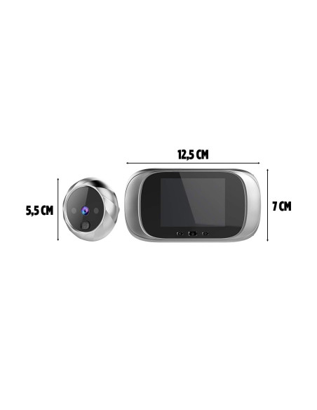 Spioncino Digitale Porta Senza Fili Grandangolare 90° Monitor 2.8" e Campanello