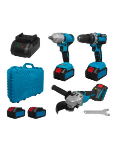 Kit Avvitatore Trapano Smerigliatrice Wireless Doppia Batteria 72V con Valigetta