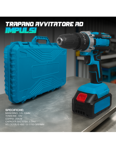 Kit Avvitatore Trapano Smerigliatrice Wireless...