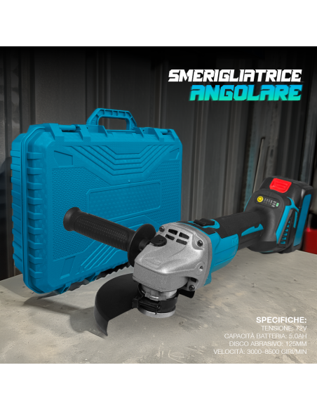 Kit Avvitatore Trapano Smerigliatrice Wireless Doppia Batteria 72V con Valigetta