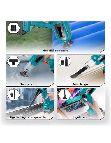 Aspirapolvere Wireless Auto Soffiatore a...