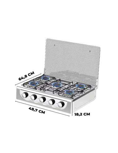 Fornello Gas Portatile 5 Fuochi Acciaio...