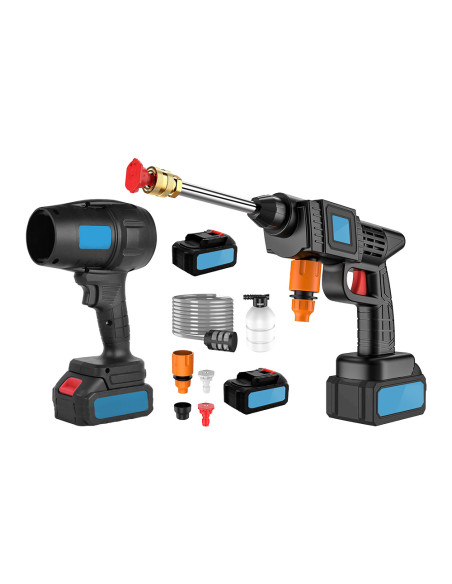 Kit Idropulitrice Cordless Doppia Batteria 48V Soffiatore 1050W con Accessori