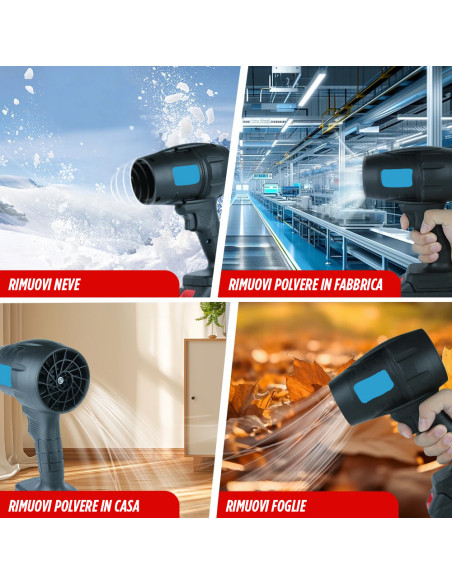 Kit Idropulitrice Cordless Doppia Batteria 48V Soffiatore 1050W con Accessori