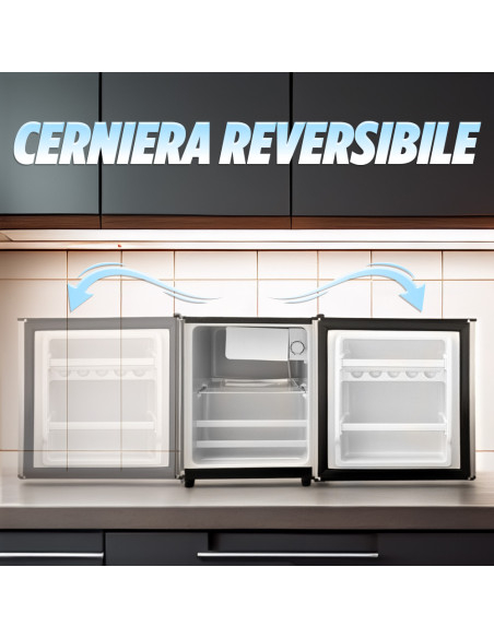 Mini Frigorifero 45lt Scomparto Refrigerante Frigo Bar Hotel Porta Reversibile