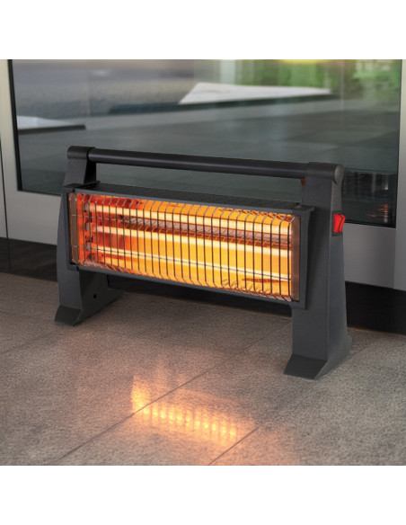 Stufa al Quarzo Elettrica Due Elementi ad Infrarossi Potenza Regolabile 1500W