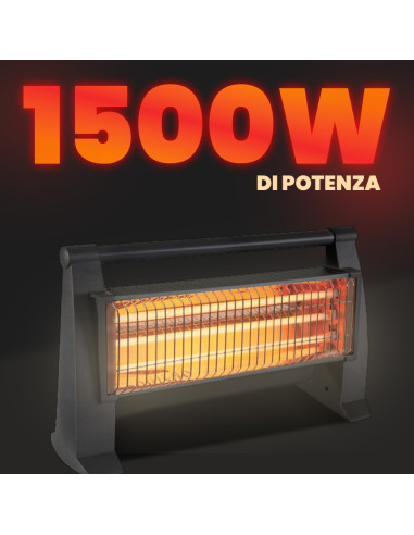 Stufa al Quarzo Elettrica Due Elementi ad...