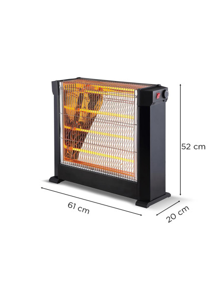 Stufa Quarzo Elettrica Quattro Elementi ad Infrarossi Potenza Regolabile 2200W