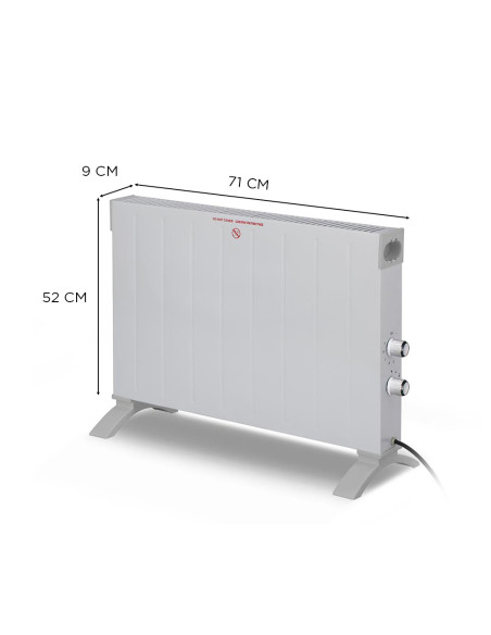 Termoconvettore da Pavimento Stufa Elettrica 2200W Bianco Silenzioso con Timer