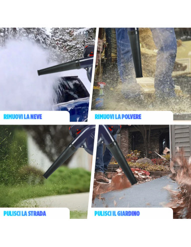 Soffiatore Aspiratore Elettrico 600W Pulizia...