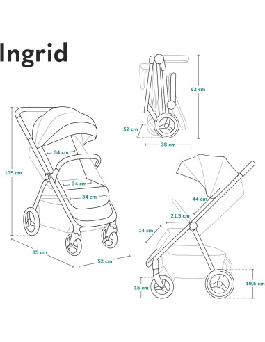 Passeggino LIONELO INGRID 6-48 Mesi Pieghevole...