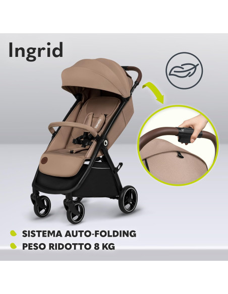 Passeggino LIONELO INGRID 6-48 Mesi Pieghevole Schienale Poggiapiedi Regolabili