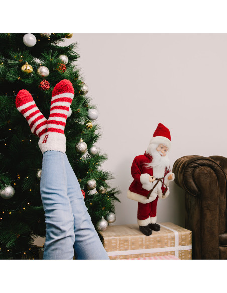 Babbo Natale Rosso 144194 con Meccanismo a Carillon 45H cm Suoni e Movimento