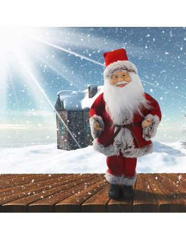 Babbo Natale Rosso e Grigio 144195 45H cm con...