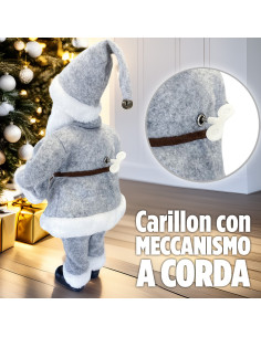 Babbo Natale Grigio 144197 45H cm con Meccanismo a... 2