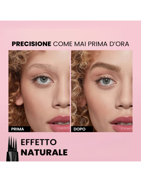 2X Matita Sopracciglia Barba Microblading Waterproof Penna Effetto Naturale