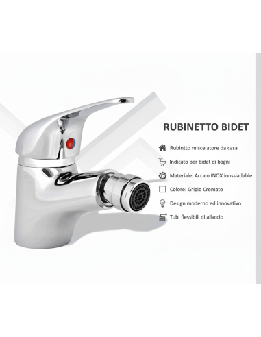 Miscelatore Rubinetto Acciao Inox Bagno Lavabo...