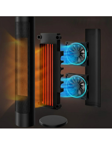 Stufa Elettrica 2000W a Colonna 2in1 con...